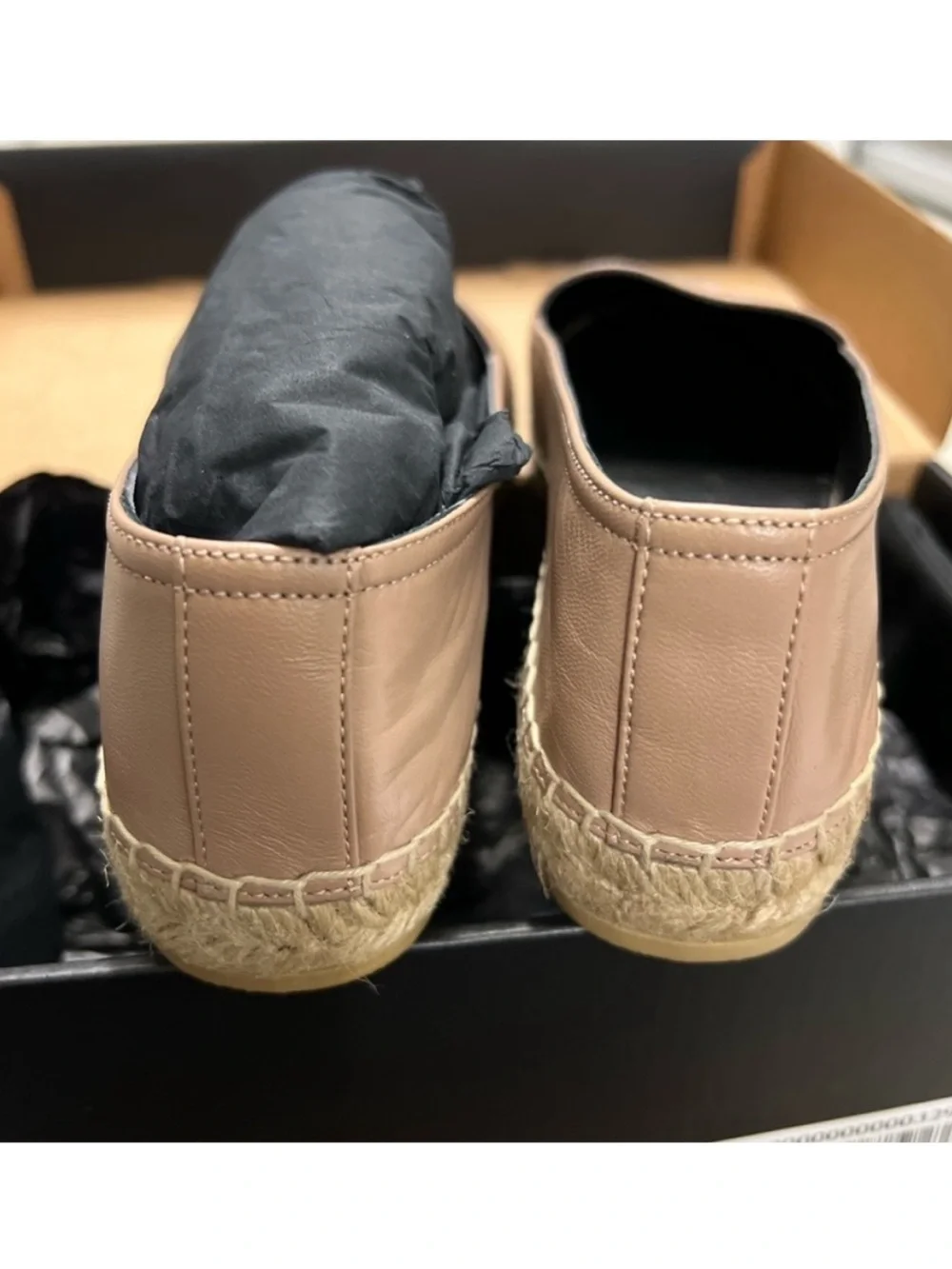 YSL Leather Monogram Espadrilles Flats NEW